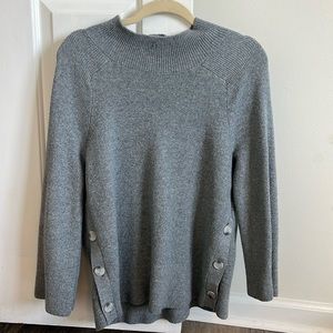 LOFT mock neck grey sweater - S